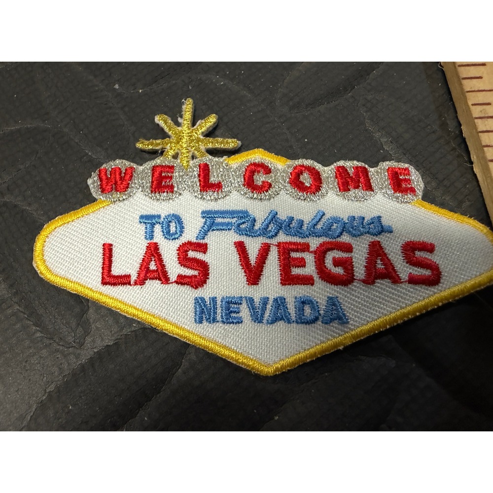 Welcome To Fabulous Las Vegas Nevada Embroidered Sign Patch Travel Souvenir NWOT